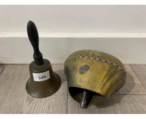 2 VINTAGE DECORATIVE BRASS BELLS
