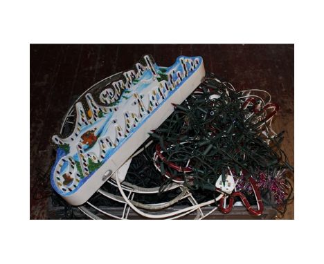 A large box of assorted Christmas light etc collection only 