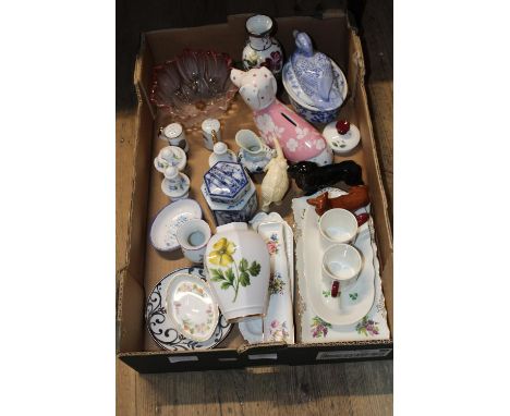 A job lot of assorted ceramics including Spode, Wedgewood and Old Foley, postage unavailable 