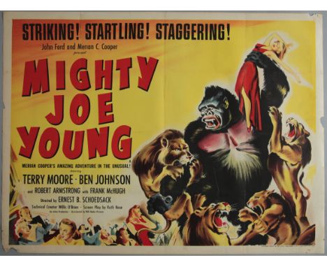 Mighty Joe Young (1949) first release original British Quad film poster. Produced by John Ford. Printed by Leonard Ripley and