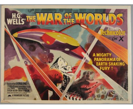 The War of the Worlds (1953) Extremely rare first release Paramount original British Quad film poster from 1953 from the nove