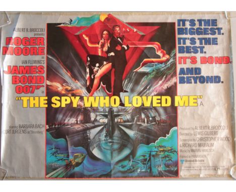 James Bond 2 British Quad film posters; "The Spy who loved me" UK Quad (rolled 26" x 36") plus "Moonraker" (1979) first relea