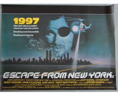 Escape from New York (1981) original first release Rolled British Quad film poster starring Kurt Russell and directed by John