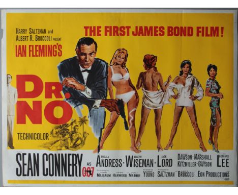 James Bond 007 Dr No (1962) This is the first release original British Quad film poster and the first James Bond poster too! 