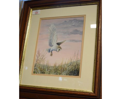 Mark Chester (contemporary)"Hunting Barn Owl"acrylic, signed lower right24 x 19cm