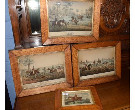 German School (19th century)Hunting scenesgroup of three hand coloured lithographs20 x 29cmtogether with one further engravin