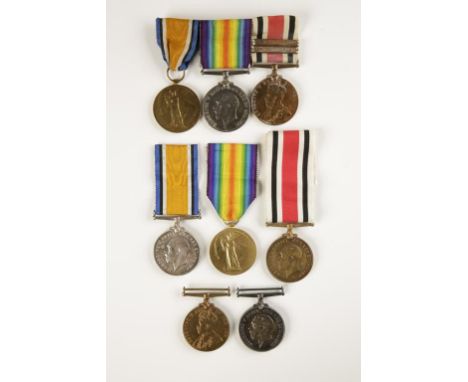 GREAT WAR PAIR AND POLICING GROUP OF MEDALS, War and Victory impressed (1979 GNR. J. RAINBOW. M.G.C.), Constabulary Faithful 