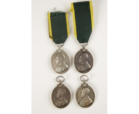 GEORGE V TERRITORIAL FORCE EFFICIENCY MEDALS, impressed (5038510 PTE E. HAMMERSLEY. 5-N. STAFF.R.),(6572559 RFMN. P.H. MEININ