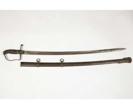 A GEORGE III CAVALRY OFFICERS SWORD with scabbard