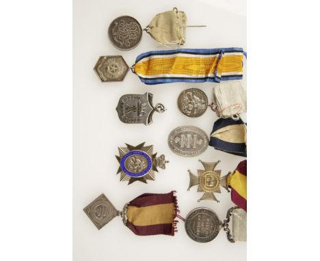 A COLLECTION OF ARMY TEMPERANCE MEDALS, including silver and enamel. (9 medals)
