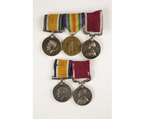 GREAT WAR LONG SERVICE PAIR OF MEDALS, GV L.S.G.C. impressed (8055 SJT: L.L. FLINT. R.G.A.), War impressed (8055 W.O. CL. II.