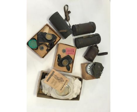 A COLLECTION OF SECOND WORLD WAR GERMAN NAZI GAS MASKS, civilian and army issues, various types, and a Great War German gas m