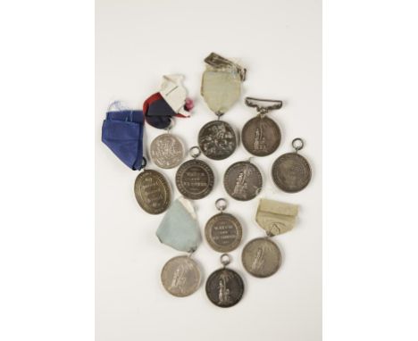 A COLLECTION OF ARMY TEMPERANCE MEDALS, including silver. (11 medals)