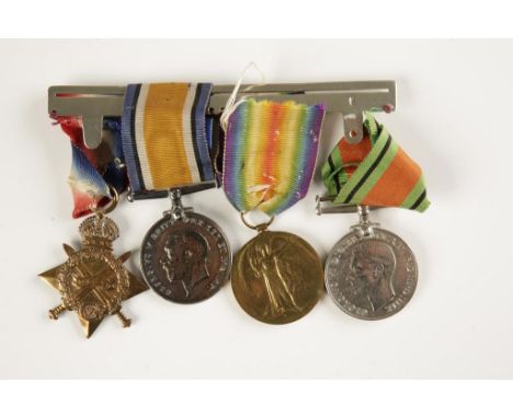 GREAT WAR AND SECOND WORLD WAR GROUP OF MEDALS, 1914-15 Star, War and Victory, impressed (2139 PTE R. RICHARDSON. RIF: BRIG:)