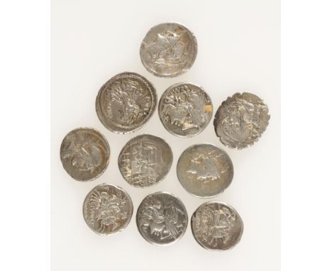 ROMAN REPUBLIC. M. LUCILIUS RUFUS, 101 B.C. AR DENARIUS. And a collection of other First Period AR Denarius. (10 coins)