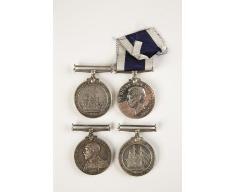 GEORGE V NAVAL LONG SERVICE AND GOOD CONDUCT MEDAL, impressed (58739 C.T. LEMON. ME OH. H.M.S. PEMBROKE),two other GV Naval L