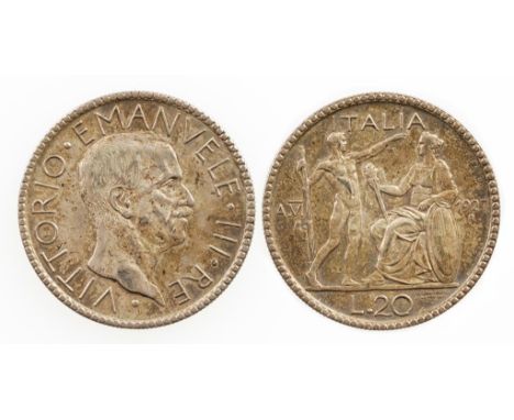 ITALY. VICTOR EMANUEL II, 20 LIRE, 1927 R. AEF. (one coin)