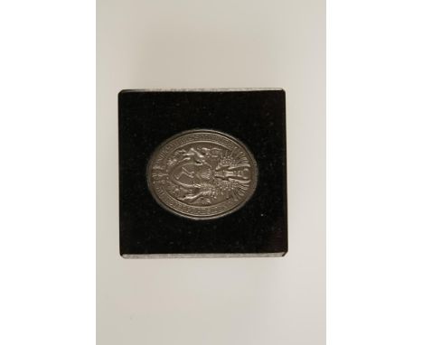 A GERMAN NAZI PAPERWEIGHT, with an electrotype plaque on marble base, 'Reichsmarschall H. Goring Minister Praesident'. There 