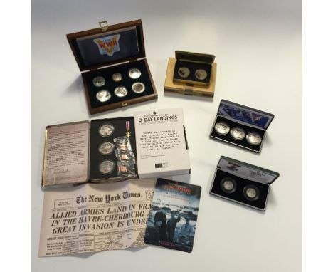 THE ALLIED FORCES END OF WORLD WAR II 60TH ANNIVERSARY SILVER PROOF COIN SET, 60th Anniversary of D Day, silver proof coin se