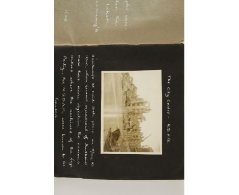 AN INTERESTING SECOND WORLD WAR PHOTOGRAPHIC DIARY, Hamburg 1945, describing the damage six months after the Allied Services 