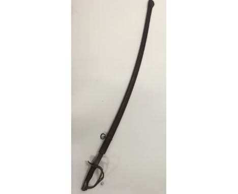 A FRENCH 1822 PATTERN LIGHT CAVALRY SWORD with scabbard and horn grip