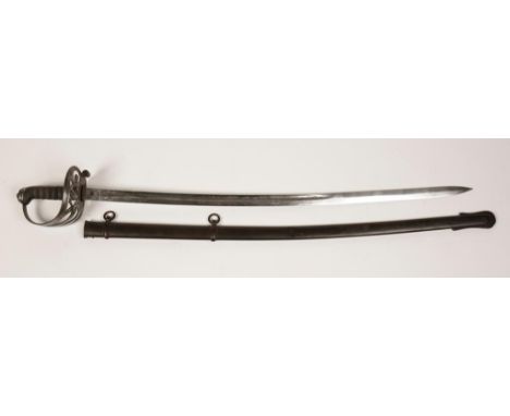 A VICTORIAN LIGHT INFANTRY SWORD with scabbard, with engraved blade