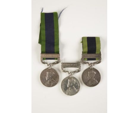 GEORGE V INDIA GENERAL SERVICE MEDALS, with N.W.F. 1930-31 clasp, impressed (V-1068 PTE. PAHLWAN, I.A.V.C.), Mohmand 1933, im