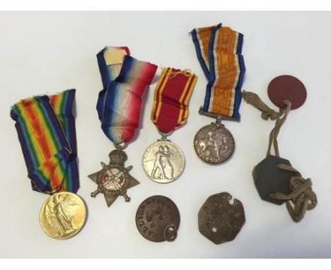 GREAT WAR TRIO OF MEDALS, 1914-15 Star impressed (17041 PTE. D.D. HALLIGAN. R. IR. FUS.), EII Fire Service medal impressed (S