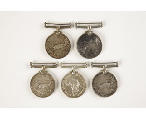 AFRICA SERVICE MEDALS, impressed (58245 J.B. VAN ASWEGEN), (6273893 J. JANSEN), (N15798 P.M. MBOWENI), (M22408 K. CUPIDO), (2