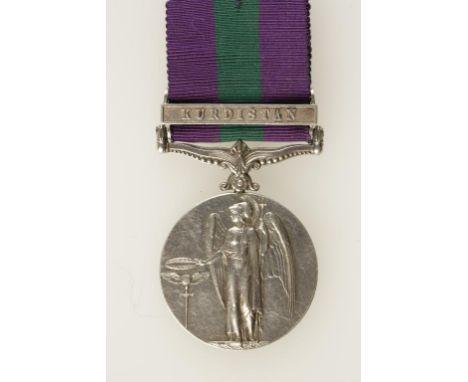 GEORGE V GENERAL SERVICE MEDAL, with Kurdistan clasp, impressed (330 SEPOY BIR SINGH. 1-11-SIKH R.)