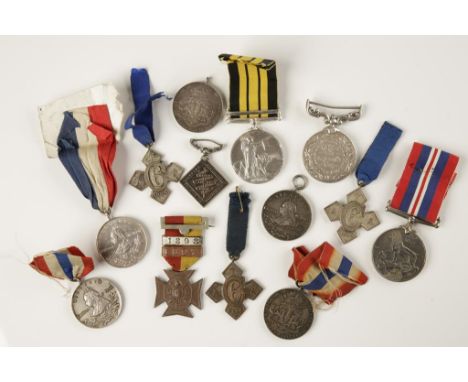 ARMY TEMPERANCE MEDAL, Victoria memorial medals, EII Africa medal impressed (22561759 PTE. G: DEARING, GLOSTERS), and other m