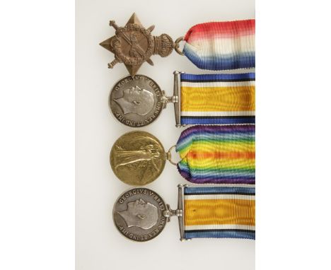 GREAT WAR CASUALTY TRIO AND DEATH PLAQUE. 1914-15 Star, War and Victory medals impressed (2390. PTE. T.W. FURNESS. 1-LOND. R.