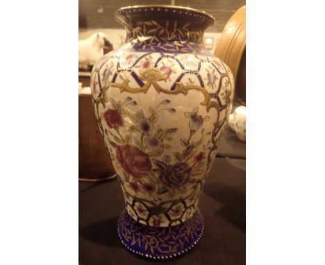 Oriental ceramic rose vase, H: 40 cm