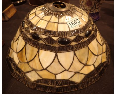 Tiffany style glass lamp shade, D: 45 cm