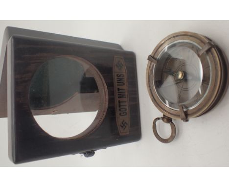 Boxed brass German compass