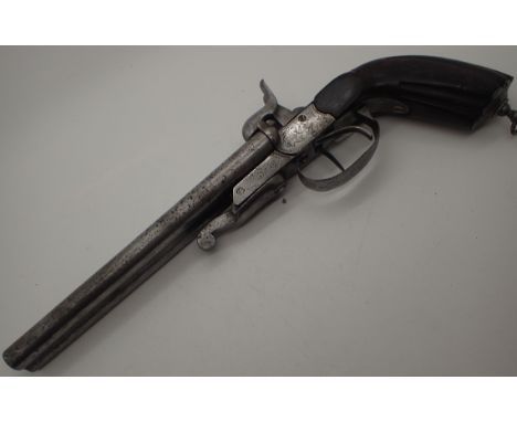 Double barrel rim, fire cap pistol with walnut grip    CONDITION REPORT:  POSTAGE: There are International restrictions on th