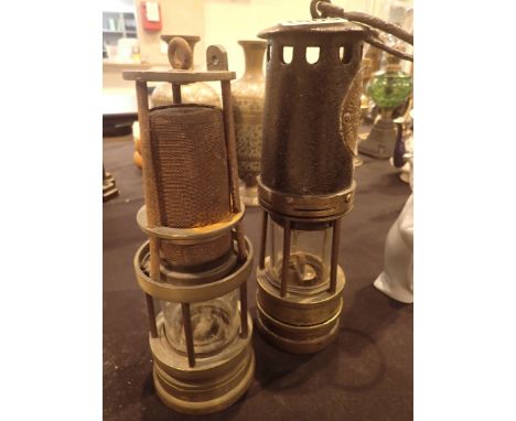 Hailwood and Ackroyd miners lamp and one other