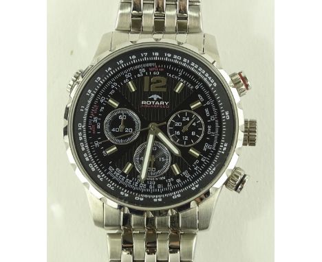 A gent's Rotary Aquaspeed chronograph quartz wristwatch, stainless steel cased with 3 subsidiary dials, serial no. GB00175/04