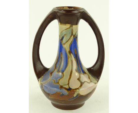 A Belgian Art Nouveau 2-handled vase, by C M Bergen, height 20cm.