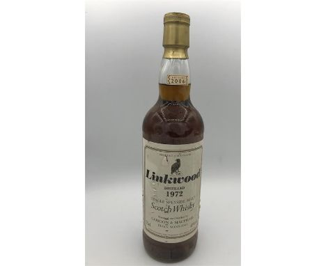 A Bottle of 1972 Linkwood Single Speyside Malt Scotch Whisky