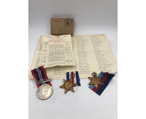 Medal Group for Pte K I Morgan to include 1939-45 Star, France and Germany Star and War Medal.
