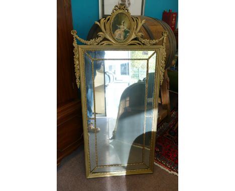 Reproduction French Style Wall Mirror, height 128cm 