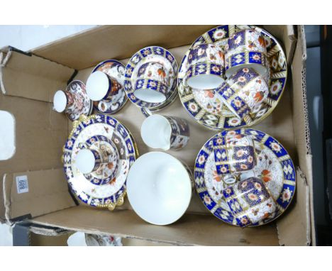 A large collection of 19th Century Imari Patterned Tea &amp; dinnerware including sandwich plates, cup / saucers sets, side p