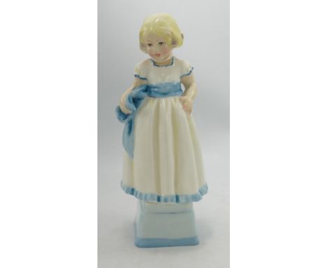 Royal Worcester child figure Mondays Child girl: modelled by Freda Doughty. 