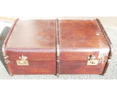 Brass Studded Wooden Travel Trunk 
