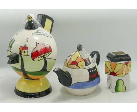 Three Lionel Bailey pieces 2009/10 - Ocean Liner Small teapot limited edition 4/30. Mark on bottom 11.10. and "M" Height 12cm