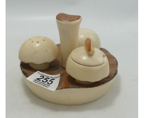 Carltonware Mushroom Theme Novelty Condiment set 