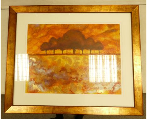 Large Modern K Darlington framed landscape print , frame size 92 x 112cm 