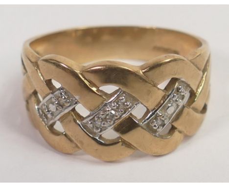 9ct gold gentlemans keepers ring, size X/Y, 6g. 