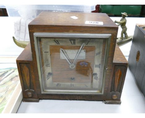 Oak Cased Presentation Art Deco Mantle Clock